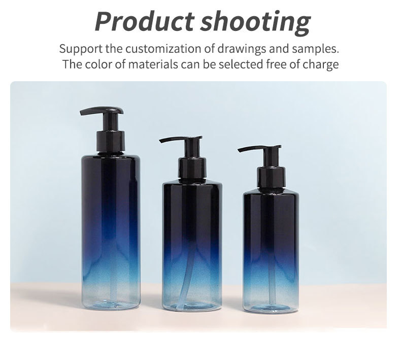 PET Cosmetic Shampoo & Shower Gel Bottles with Pump Sprayer Screen Printing JJC-002 Model-Factory Direct Supply (200-500ml)