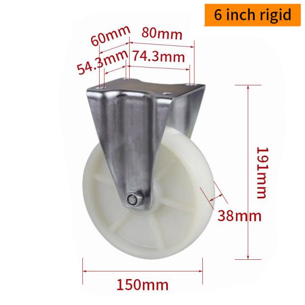 EDL‌ Medium Duty 6inch Caster TPA Plate by Rigid , Swivel and Brake Type 250kg 666P-26