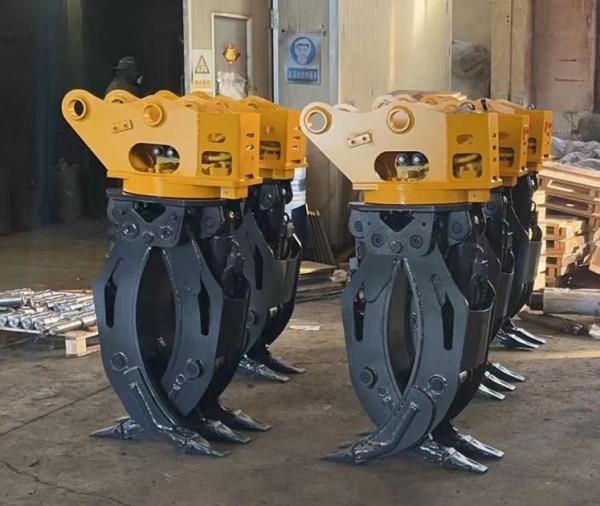 Hydraulic Grapple Cat Doosan Hyundai Hitachi Volvo Sany Excavator Rotating Double Cylinder Wood Rotator Forestry Operations Grabber
