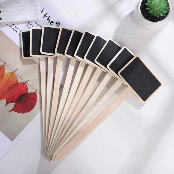 Mini Wooden T-type Plant Labels Garden Plant Markers Chalkboard Stakes Gardening Plant Labels Signs, Wooden Garden Markers