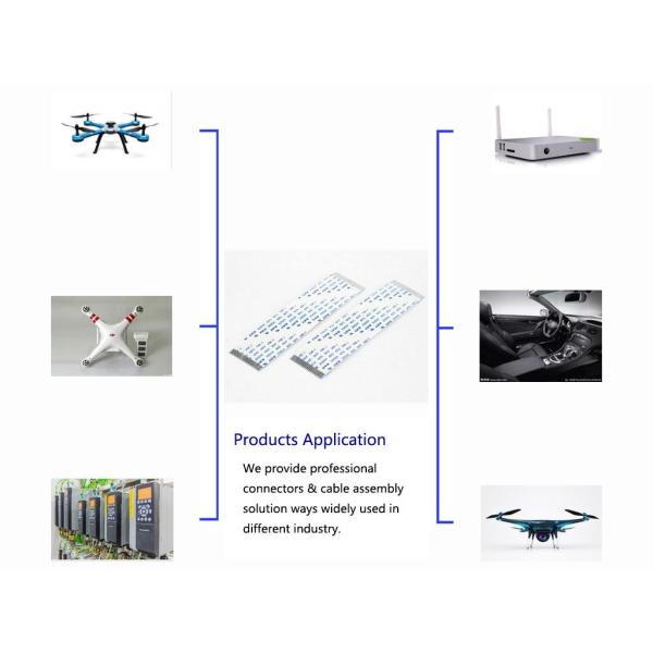 60 Pin Flat Flex Ribbon Cable , 1.0 Mm FFC Extension Cable Current Rating 0.5AMP