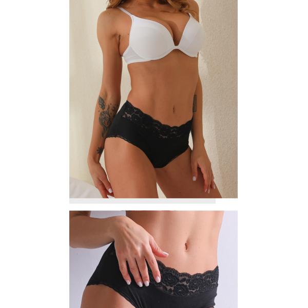 Fashion lace design Menstrual Panties Plus Size Women Soft Anti-bacterial Period Panties 4 layer period panties