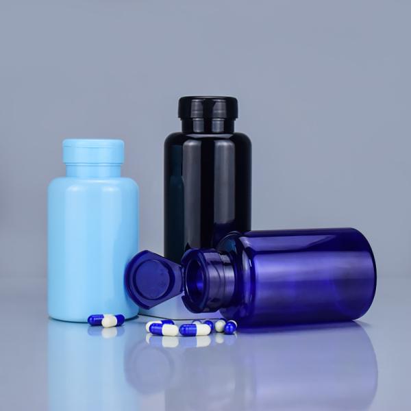 Empty Labels 200ml 300ml PET Pill Organizer Bottle for Pharmacy Pharmaceutical Plastic Vitamin Capsule Container Packaging