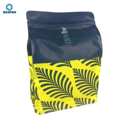 O café reciclável laminou malotes Gusseted da parte inferior 120um lisa