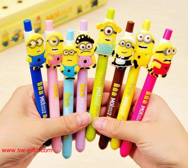 Cute Korean Stationery Small Yellow People Gel Pen Kawaii Creative Colored Pens School