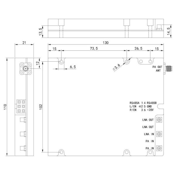 4G LTE B34 20W High Gain Integrated Power Amplifier Module