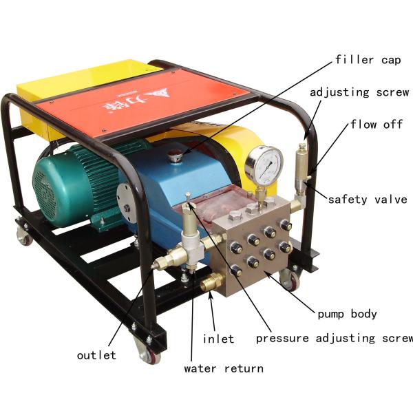 7.5kw Máquina industrial de limpeza de jato de água Pressão de trabalho ajustável