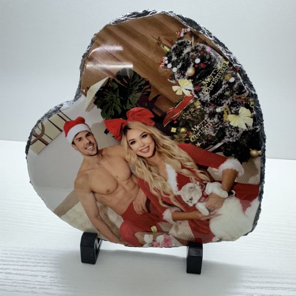 In Stock, 20x20cm Heart Shape Sublimation Rock Slate Custom Printing and Personalized Gifts, Glossy&Matte Finish Available