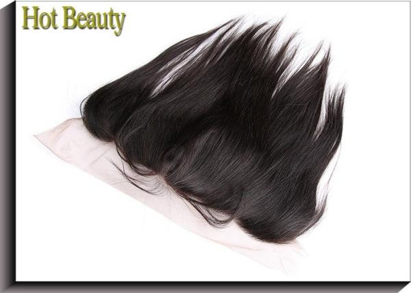 Midium Brown Straight Virgin Human Hair Lace Closure With No Fiber / Synthetic