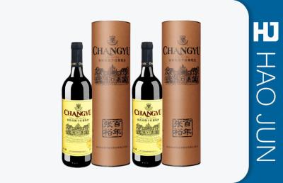 Brown Packing Cardboard Wine Tubes Cylinder / Round Shaped For Gift