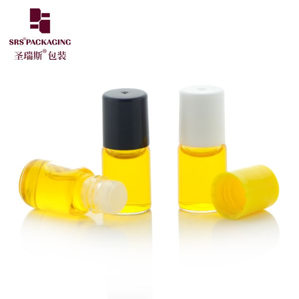 Empty Clear Perfume Roll-On Bottle 1ml 2ml 3ml 5ml Glass Roll-On Bottle Sample Roller Ball Plastic Cap PP Plastic Ball