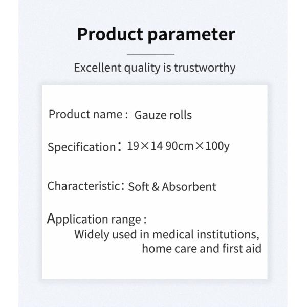 Hydrophilic 100% Cotton Jumbo Medical Gauze Roll Raw Material 90cm 120cm*1000m 2000m Mesh 19x15 26x18