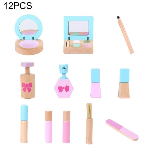 деревянная симуляция 12pcs/Set претендует игрушку набора макияжа игры для девушек