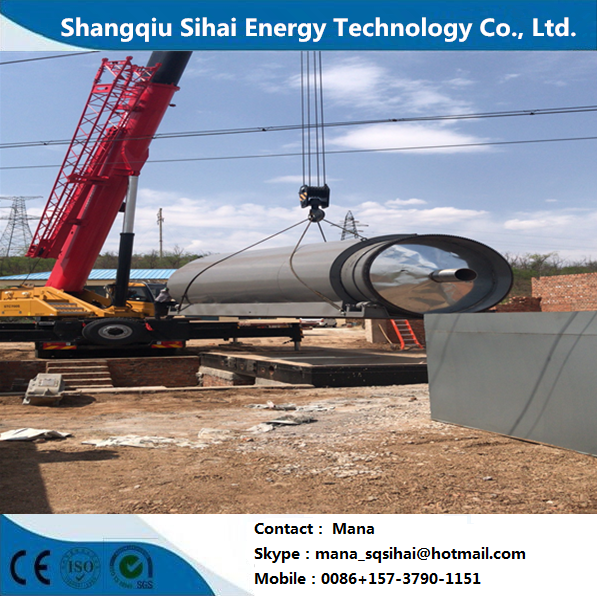 Capacidad de procesamiento diaria de 8-10 toneladas Máquina de pirólisis de caucho para reciclar residuos de neumáticos