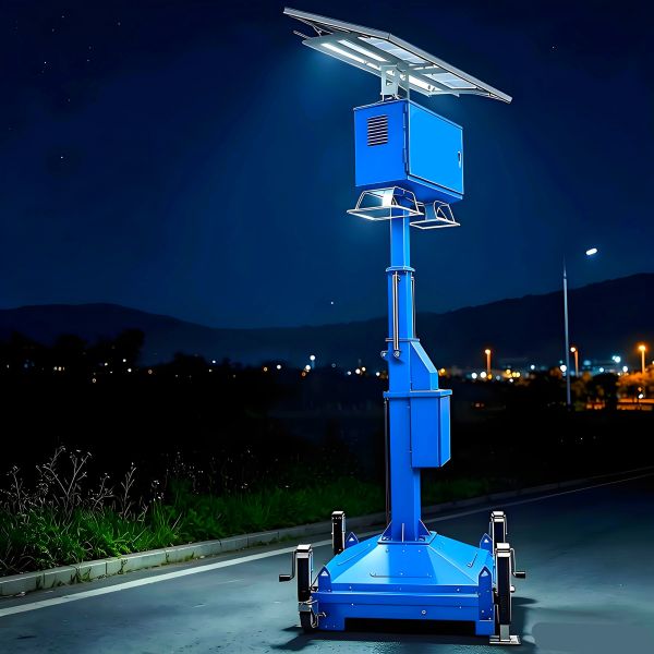 Solar Surveillance Tower Reliable Mobile Lighting Tower Parking Lots Security Solar Powered Lighting Towers