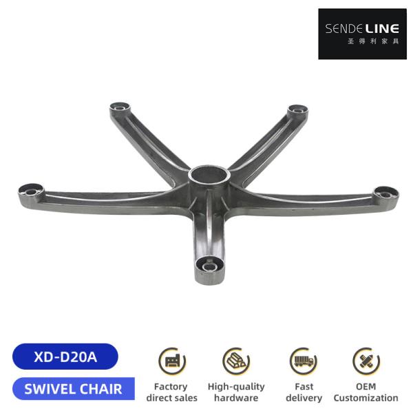 Polishing Color Office Chair Metal Base Aluminium Alloy 5 Prong Chair Base