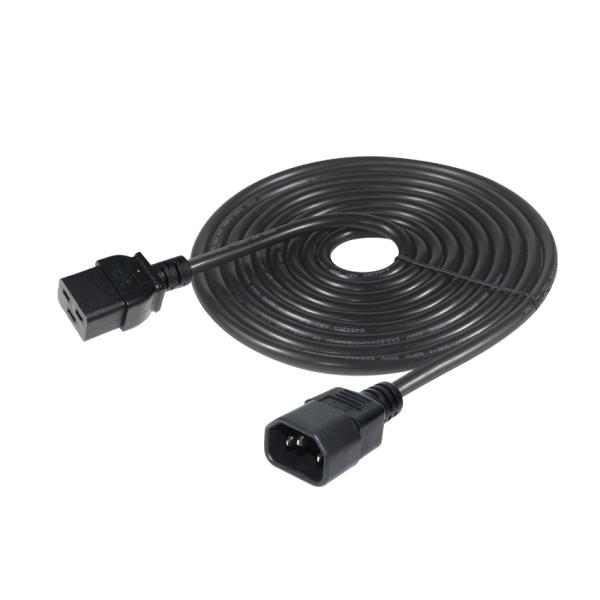 IEC C19 から C14 電源ケーブル 18-14AWG PVC ジャケット