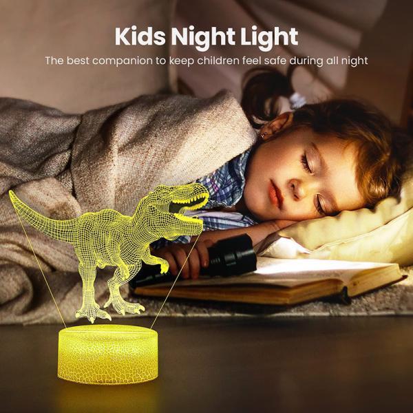 36V 3D Dinosaur Lamp 16 Colors Changing Acrylic Plastic Remote Control Lighting