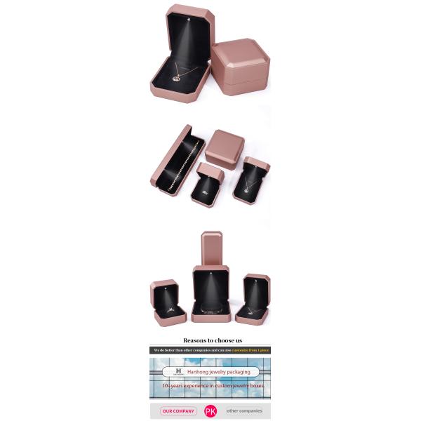 Cajas de joyería de lujo de LED personalizadas Embalaje para anillos Collares Brazaletes Orecillos