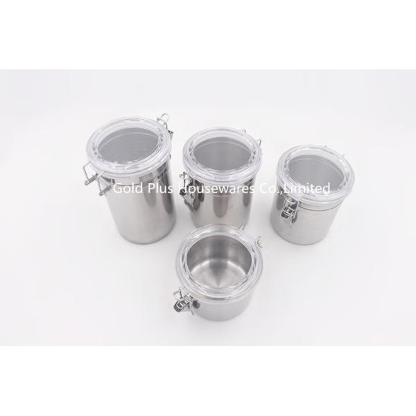 Airtight Stainless Steel Canister With Clamp Refrigerator Storage Container