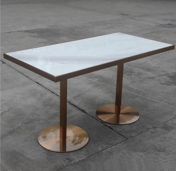 Contemporary design Round Gold stainless steel Marble top Bistro table Coffee table for hotel Club Cafe
