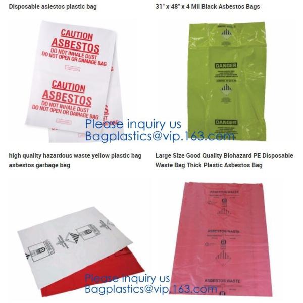 Large Size Good Quality Biohazard PE Disposable Waste Bag Thick Plastic Asbestos Bag,Jumbo Plastic Industrial Garbage Pa