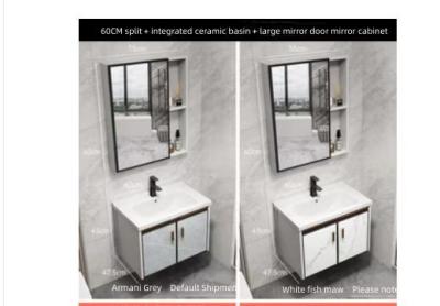 Mirror Modern ODM Floor Bathroom Cabinet Fully Assembled