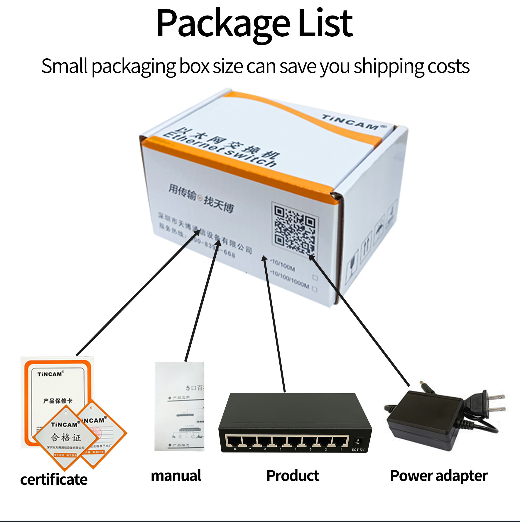 8-Port Gigabit Ethernet Switch Unmanaged Desktop Network Switch Metal Housing Plug & Play TBC-S5008E