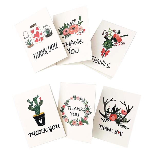 Wedding Decoration Custom Card Printing 36 Packs Floral Note Card Printing