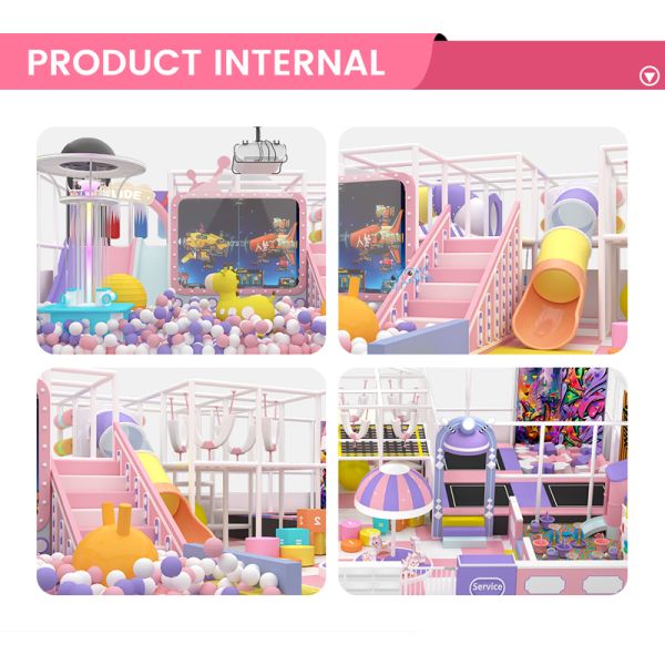Soft Playground Park 120㎡ | Customizable Pink Kids’ Indoor Playground