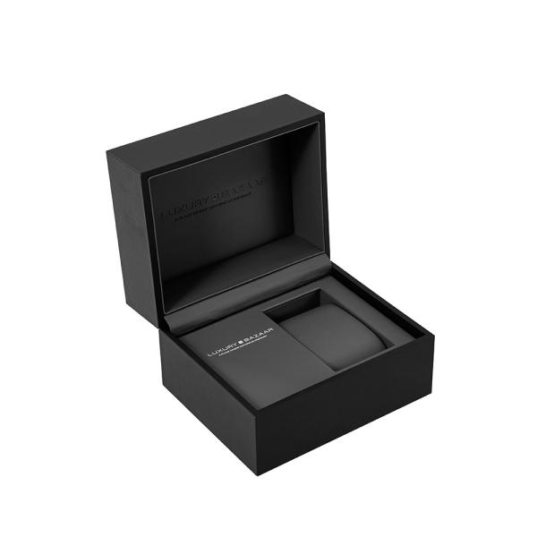 Boîte cadeau de montre noire fonctionnelle haut de gamme avec tiroir pour collectionneurs