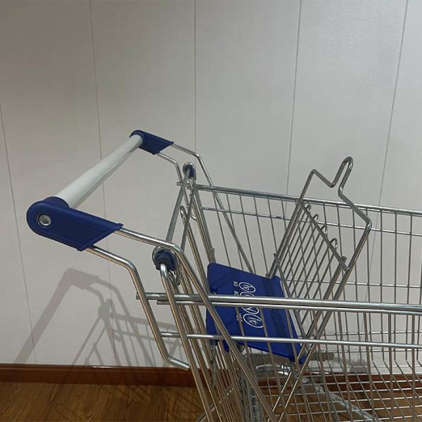 100L Tienda de comestibles que lleva un carrito de compras de metal plegable de gran capacidad con asiento infantil