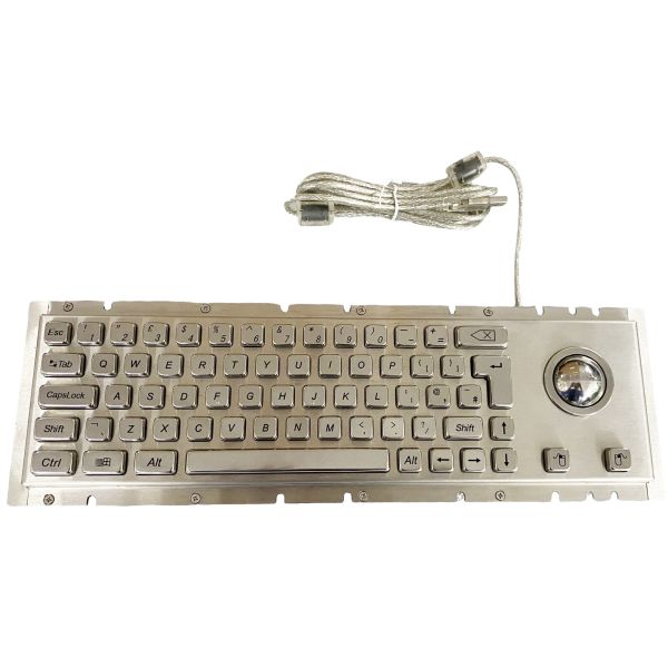 Cherry Keyswitch Water-proof Vandal-proof Panel-mount Industrial Keyboard With Trackball