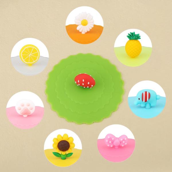 Силиконовая крышка кружки, красочная антипылевая крышка силиконовой кружки Милые многоразовые силиконовые крышки для чашек кружка пиво стекло в помещении