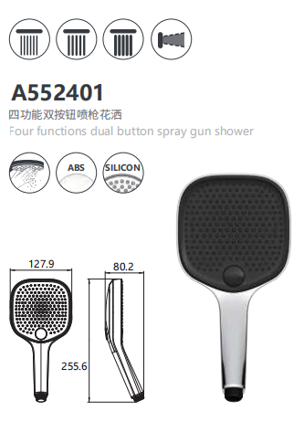 4 Spray Mode Handheld Shower Head Bathroom Faucet with Diverter Hand Spray Function