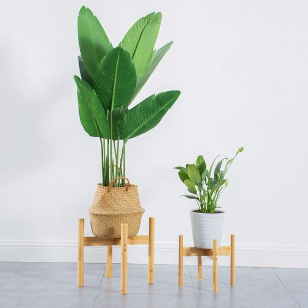 Flower/Green Plant Used Modern Design Bamboo Solid Acacia Wood Plant Pot Stand Holder