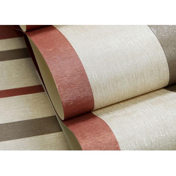Eco - friendly Vinyl Modern Striped Kids Wallpaper Asian Design Wallpaper