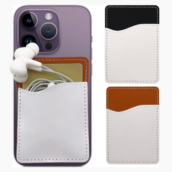 Custom Design Adhesive Phone Wallet PU Leather Sublimation Blank ID Card Holder