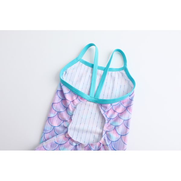Printed UPF30 Off The Shoulder Swimsuit Girls Swimsuit For Summer Swimming
