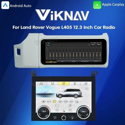 Viknav 12.3 Inch Touch Screen Car Radio And AC For Land Rover Range Rover Vogue L405 2013-2017 Multimedia Player GPS Navigation Head Unit (Ivory All)