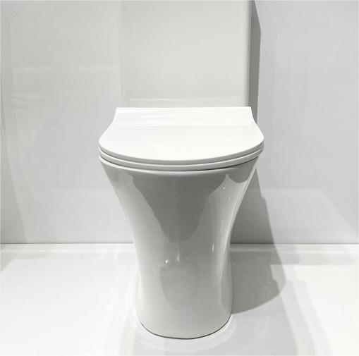 Modern Ceramic Sanitary Ware Round Rimless Tornado Bathroom Two Piece Toilet