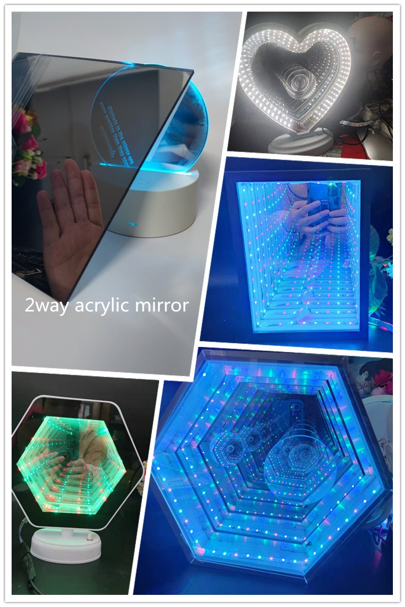 1.8mm Acrylic Two Way Mirror PMMA Silver Black Privacy Observation Double Sided Mirror