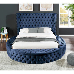 Cara Furniture Limited Factory direct velvet queen bedroom bed storage king round bed customizable bed room set