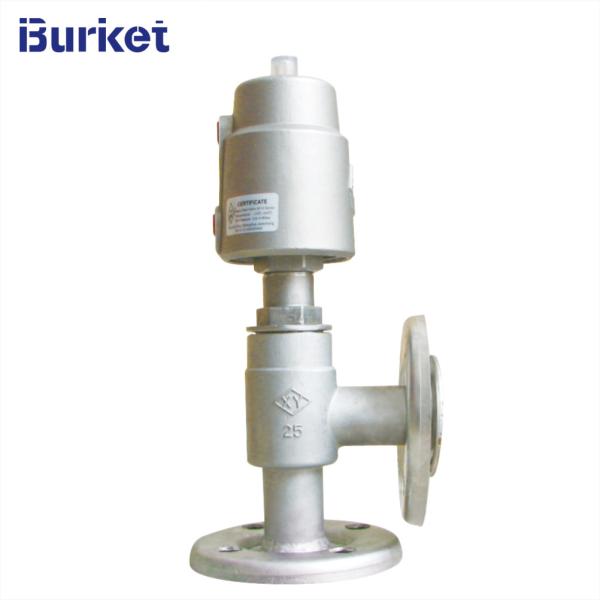 Pneumatic Stainless Steel Sanitary Thread Ends Right Angle Seat Valve With Stainless Steel Actuator