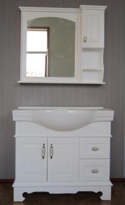 Floor mounted Bathroom Vanity,White color bathroom cabinet,Mirror vanity