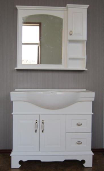 Floor mounted Bathroom Vanity,White color bathroom cabinet,Mirror vanity