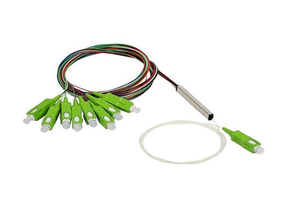 1×N  2×N Steel Tube Mini Type Fiber Optic PLC Splitter G657A 0.9mm