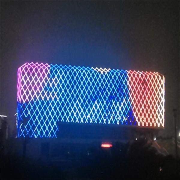 P125 RGB PC DMX512 SMD3535 LED Mesh Display For Outdoor Buildings Easy Installation