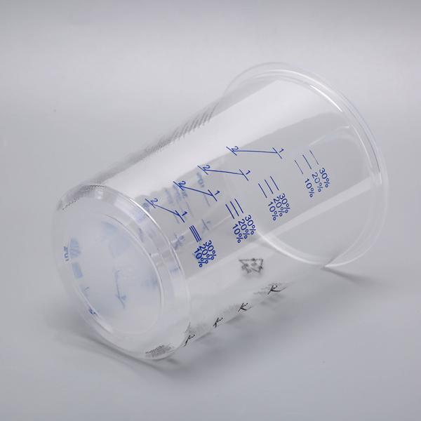 600ml Disposable Mixing cup Auto Plastic Single Use plastic pots measuring printed cup calibrated-up cup