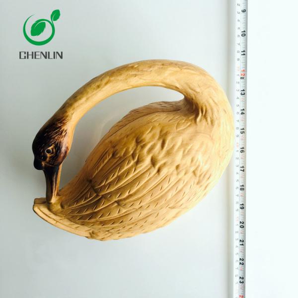 Odorless Leather Wooden Clutch Hand Bag Swan Shaped Large Capacity For Anniversary